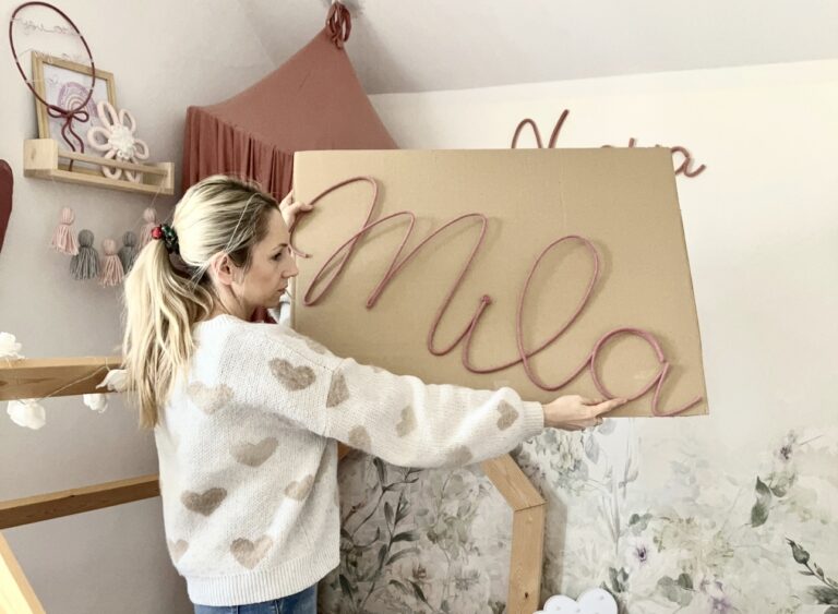 handmade name sign for kids room or baby nursery