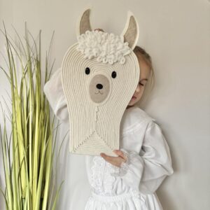 cute alpaca wall hanging for kids room decor
