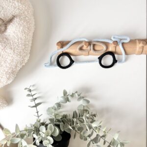 baby blue race car wall decor for boys nursery