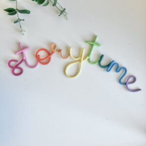 multicolour storytime wall sign for kids reading corner