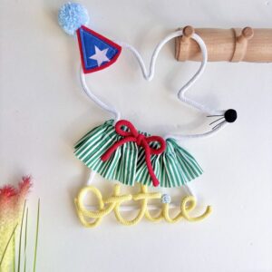 Personalized circus mouse wall decor for nursery with child name