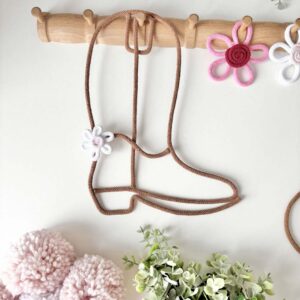 cowboy boot wall decor with flower for cowgirl nursery