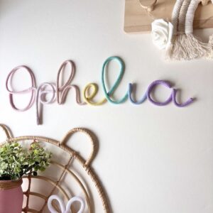 pastel multicolour name wall sign for kids room decor