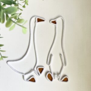 White rope wire geese wall decor set for farmhouse nursery