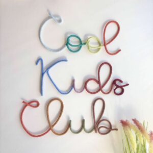 cool kids club wall sign handmade with rope and wire for kids room