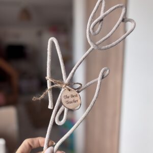Handmade tulip teacher gift with wooden The Best Teacher tag