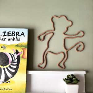 monkey wall decor for jungle nursery made of rope and wire