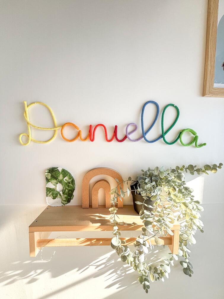 rainbow personalized name sign for kids room wall decor