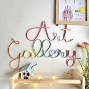 art gallery wall sign pastel decor for kids art corner
