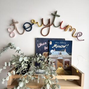 multicolour storytime wall sign for kids reading corner decor