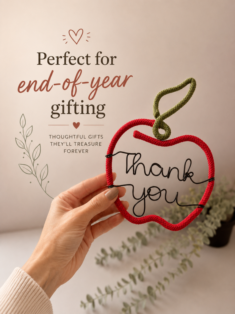 apple decoration for teachers appreciation gift with Thank you on it