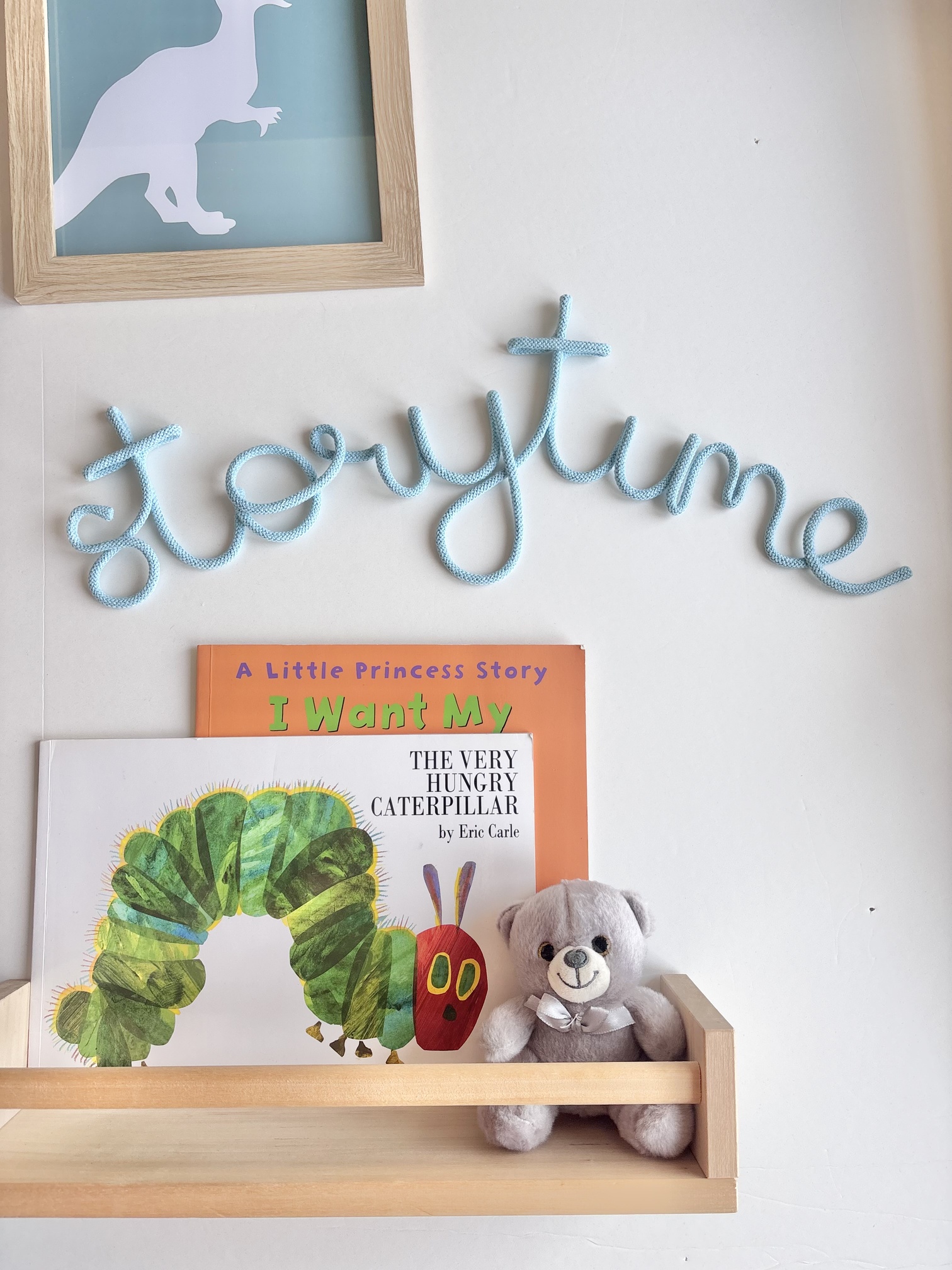 Handmade storytime wall sign for a children’s reading corner, nursery or bedroom