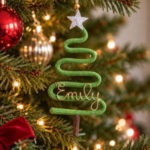 Personalised Christmas tree ornament with custom name