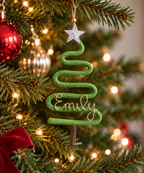 Personalised Christmas tree ornament with custom name